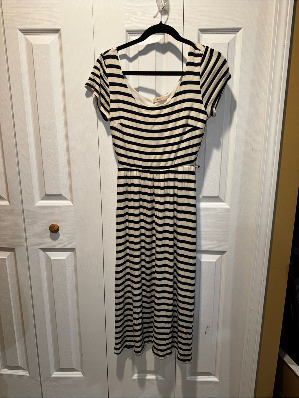 G.I.L.I. Navy and White Striped Midi Dress
